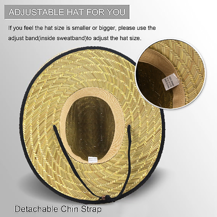 CrochFlower Lifeguard Straw Hat UV Protection Breathable Packable Beac