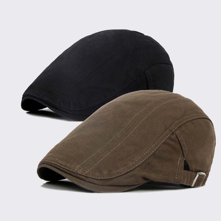 CrochFlower 2 Pack Newsboy Hats for Men Flat Cap Cotton Adjustable Bre