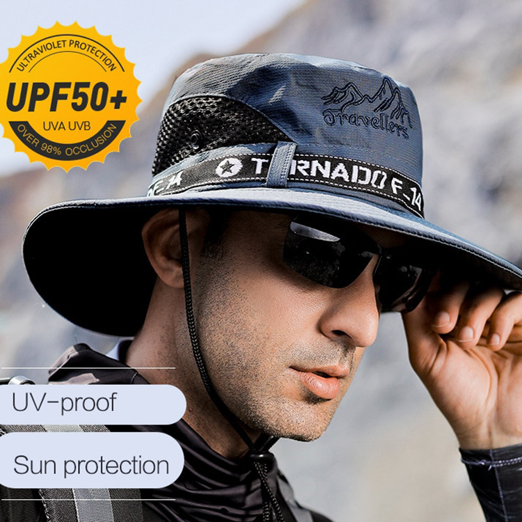 CrochFlower UPF 50+ Hats Men Sun Protector UV-proof Bucket Hat Large Wide  Brim for Beach Fishing＆Hiking