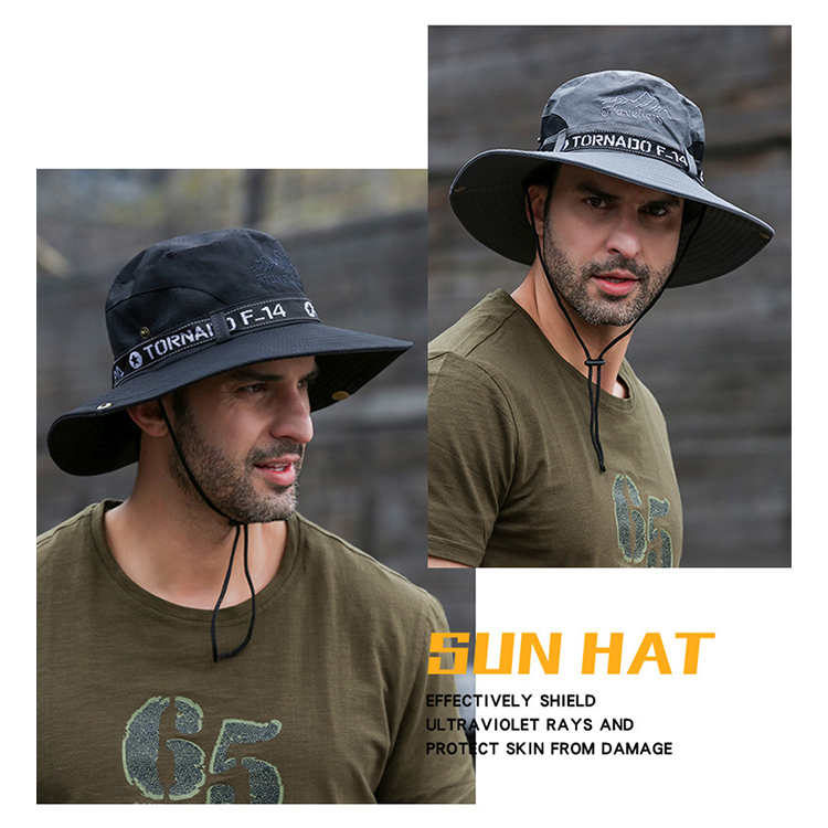 CrochFlower UPF 50+ Hats Men Sun Protector UV-proof Bucket Hat Large Wide  Brim for Beach Fishing＆Hiking