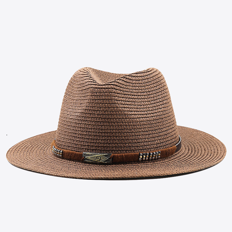 Womens Straw Sun Hat Classic Flat Beach Hat Mens Garden Hat Cowboy Style  Hat with Wind Lanyard UPF 50+ Summer Hat