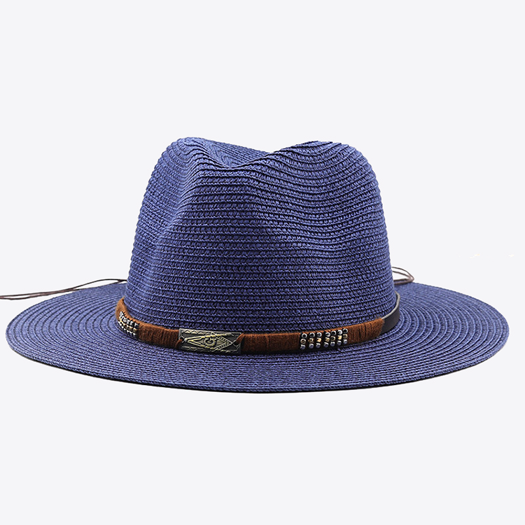 Freestylehome Lady Summer Cowboy Straws Hat Beach Wide Brim Male Cap Hand-Woven Sombrero Outdoor For Fishing Travel Sunscreen Khaki M(56-58cm) Other M