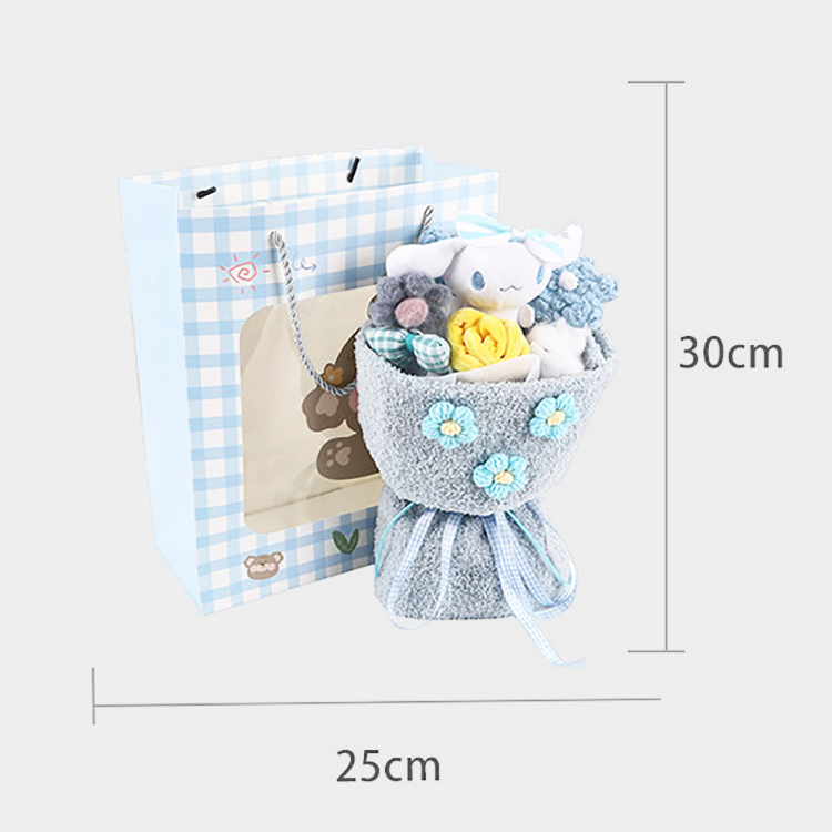 CrochFlower Crochet Flower Bouquet with Gift Bag, Fabric Wrapping Hand